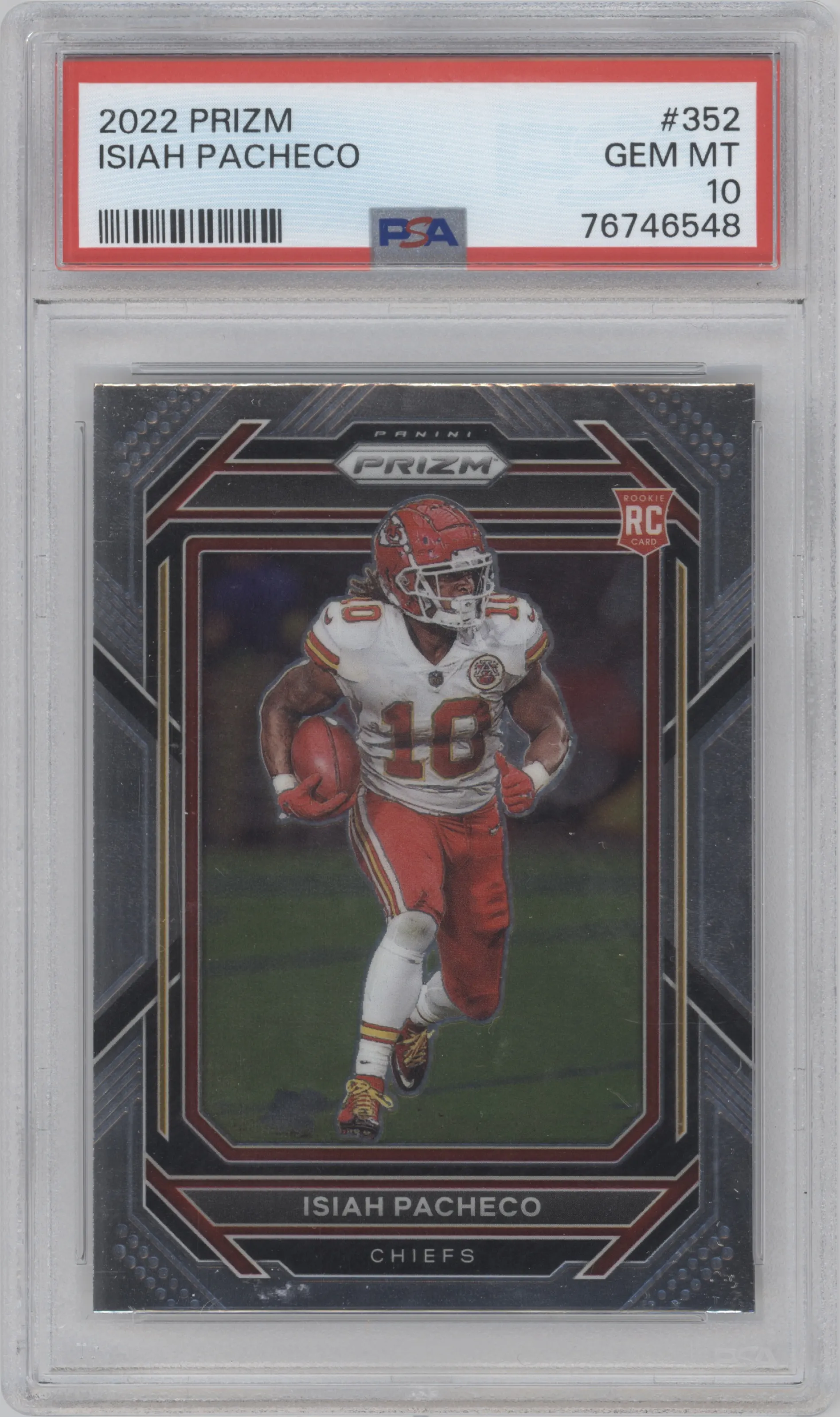 2022 Panini Prizm Isiah Pacheco PSA 10