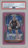 Logan Wilson from the 2020 Panini Prizm set featuring a Pink Prizm parallel graded by PSA and given an overall grade of 10.