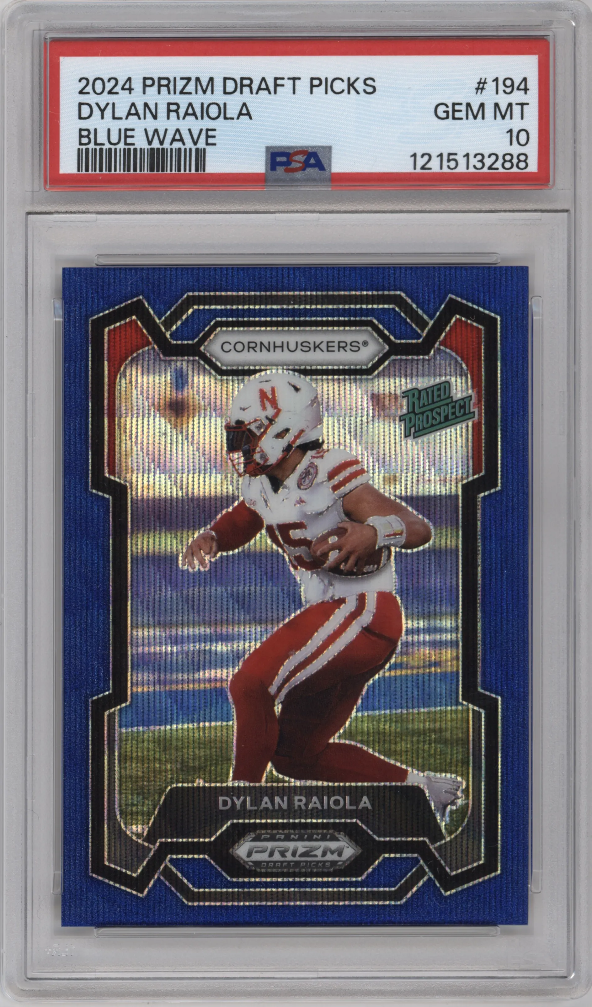 2024 Panini Prizm Draft Picks Dylan Raiola Blue Wave #194 PSA 10