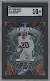 Josh Jacobs from the 2023 Panini Mosaic set graded by SGC and given an overall grade of 10.
