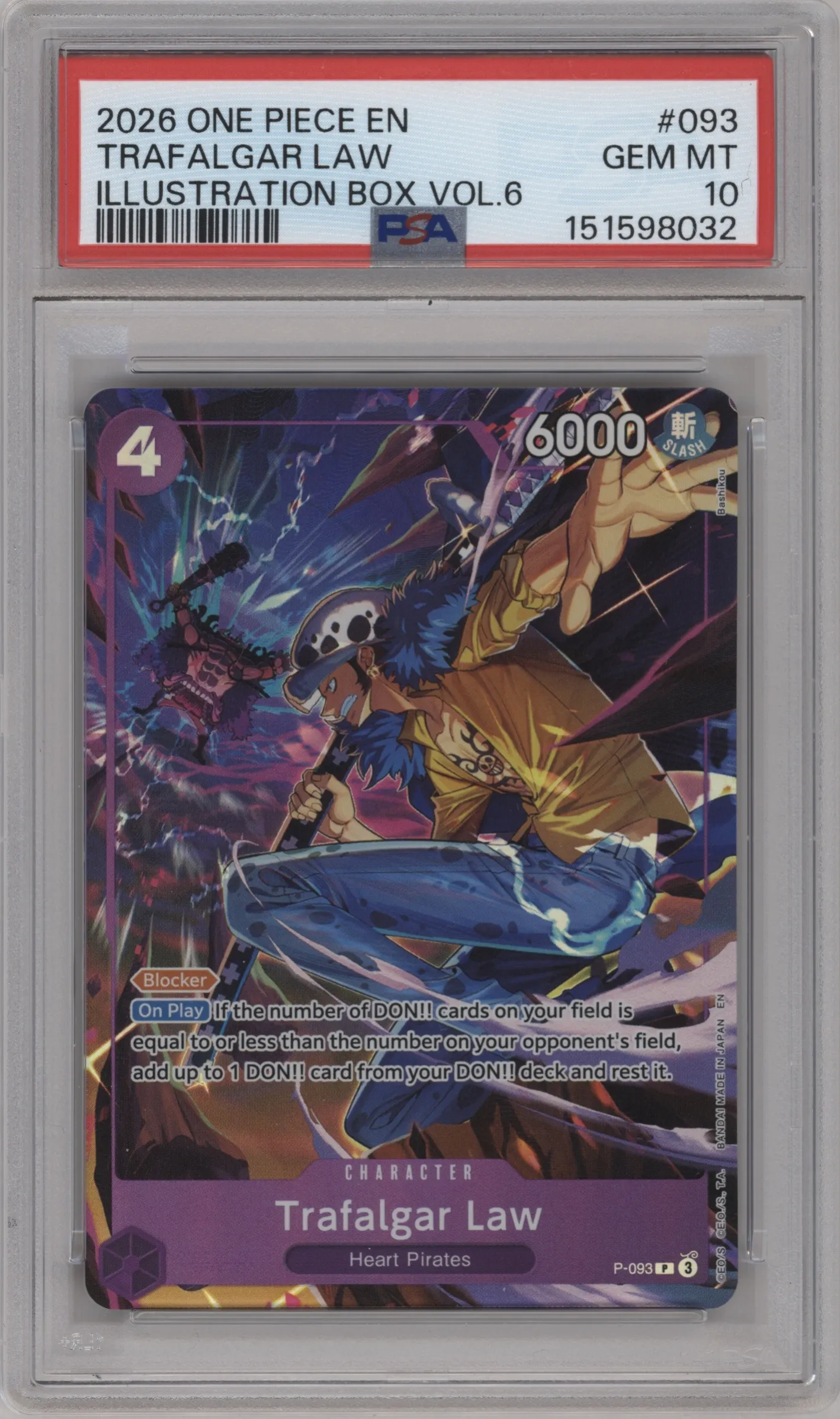2026 One Piece Illustration Box Vol.6 Trafalgar Law PSA 10