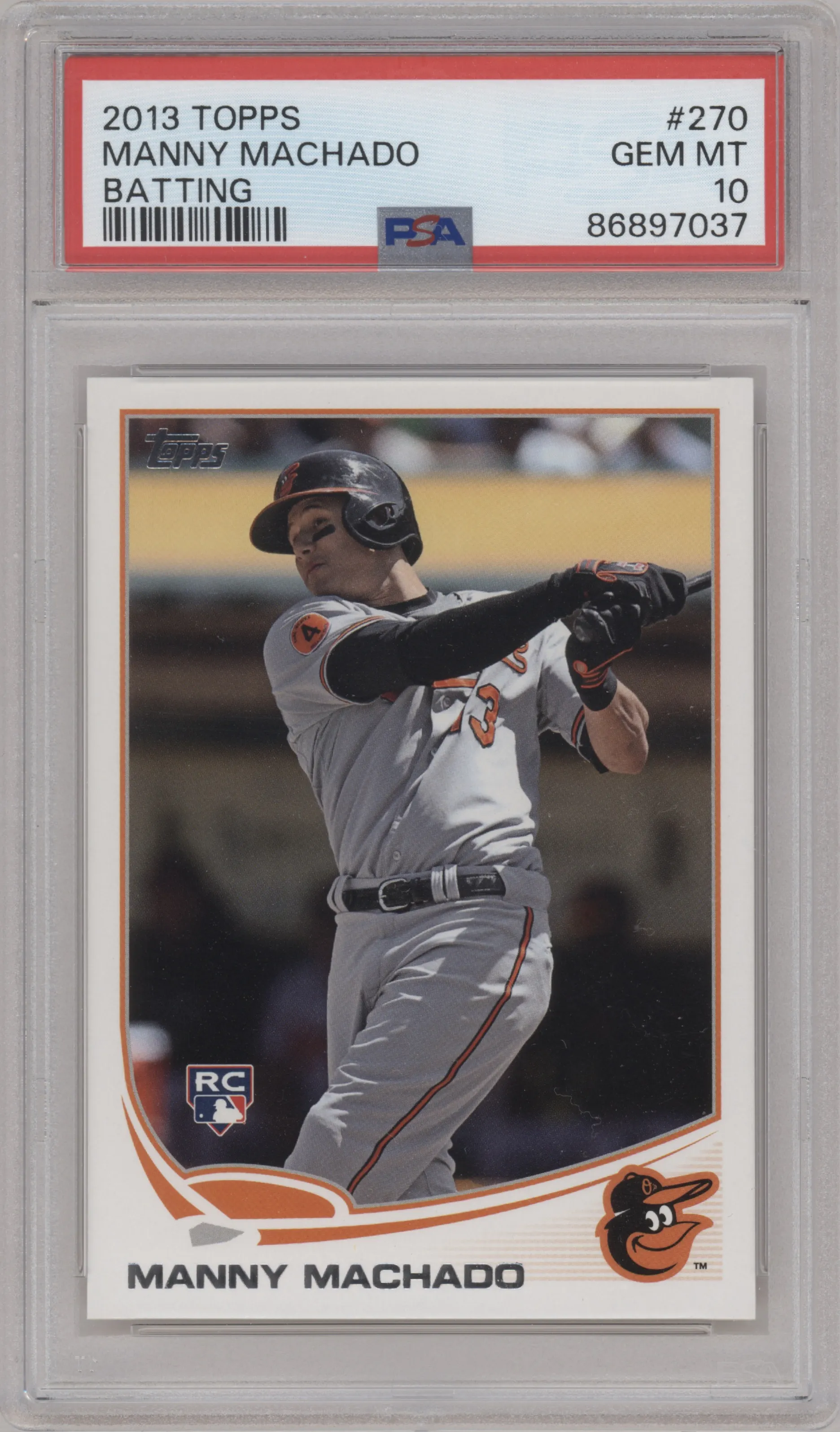 2013 Topps Factory Set Bonus: Rke.Var. Manny Machado PSA 10