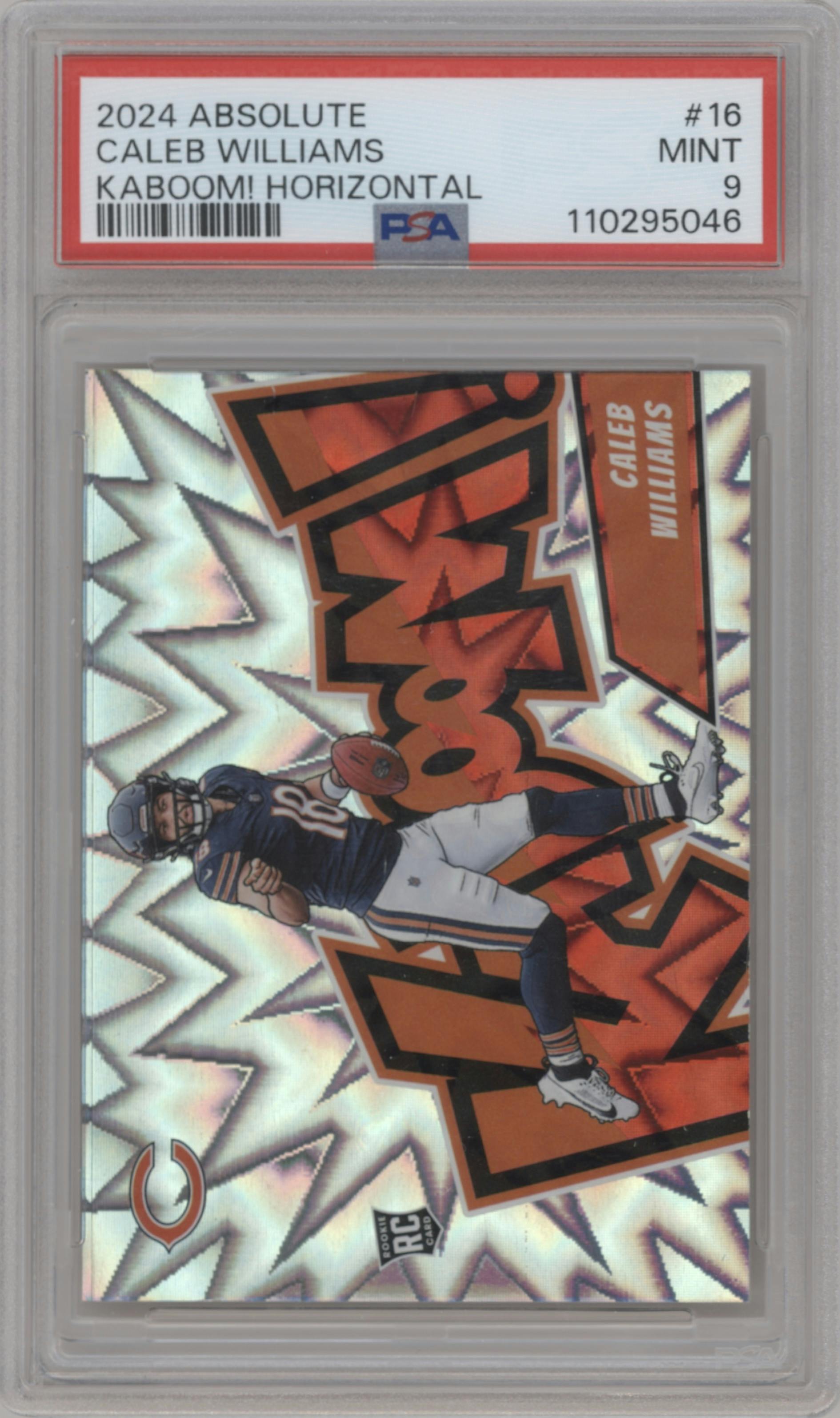 Caleb Williams  from the 2024 Panini Absolute set graded by PSA and given an overall grade of 9.