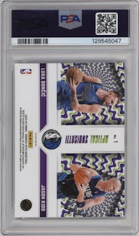 Luka Doncic/Jason Kidd from the 2024-25 Donruss Optic set featuring a Holo parallel graded by PSA and given an overall grade of 10.