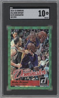 Kobe Bryant from the 2014-15 Panini Donruss  set graded by SGC and given an overall grade of 10.