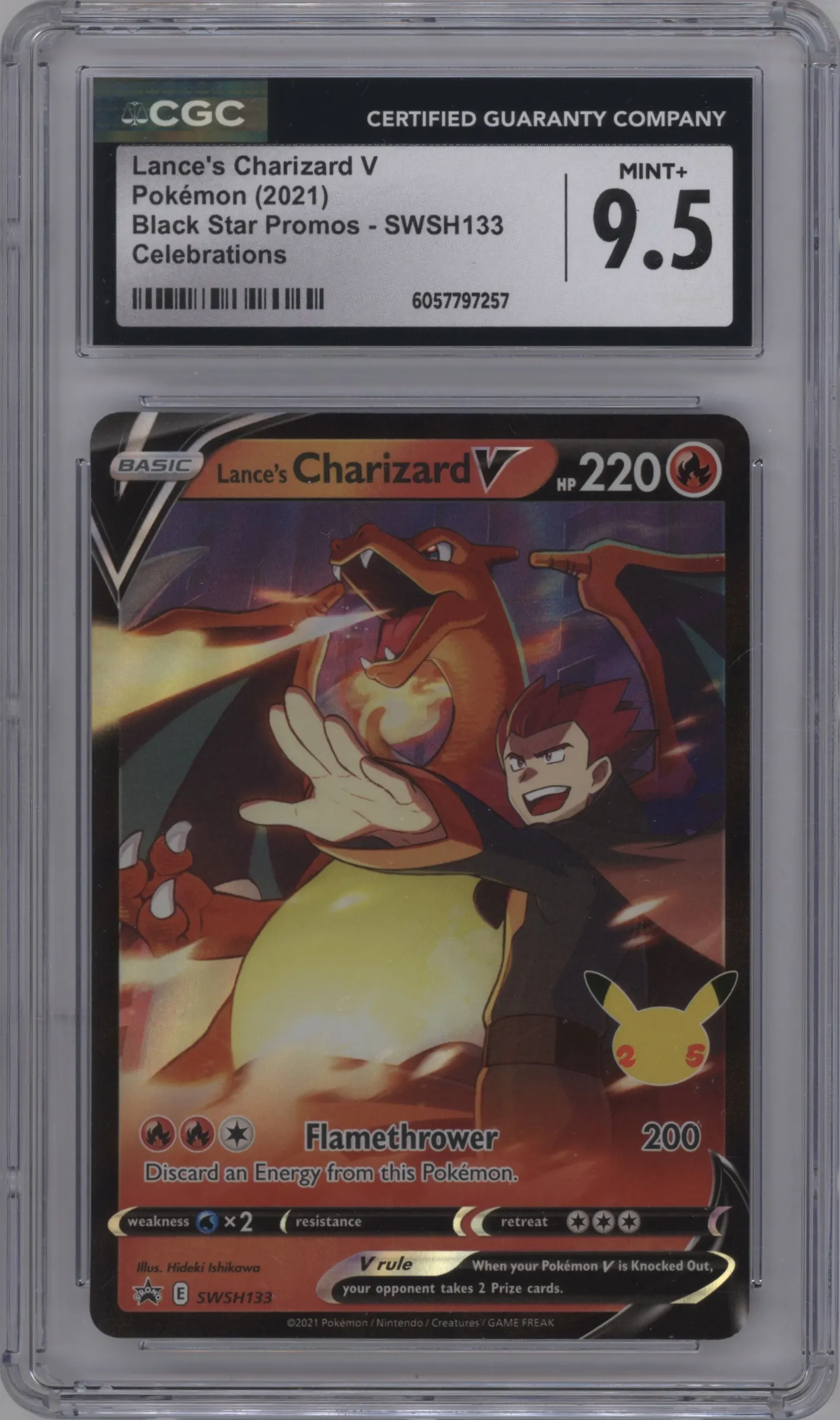 2021 Pokemon SWSH Lance's Charizard V Lance's Charizard V Celebrations Collection #SWSH133 CGC 9.5