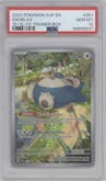 Snorlax from the 2023 Pokemon SV set featuring a Scarlet & Violet 151 Elite Trainer Box parallel graded by PSA and given an overall grade of 10.