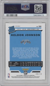 Keldon Johnson from the 2019-20 Panini Donruss Optic set featuring a Fast Break Gold parallel graded by PSA and given an overall grade of 10.