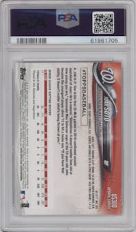 Juan Soto from the 2018 Topps Update set graded by PSA and given an overall grade of 10.