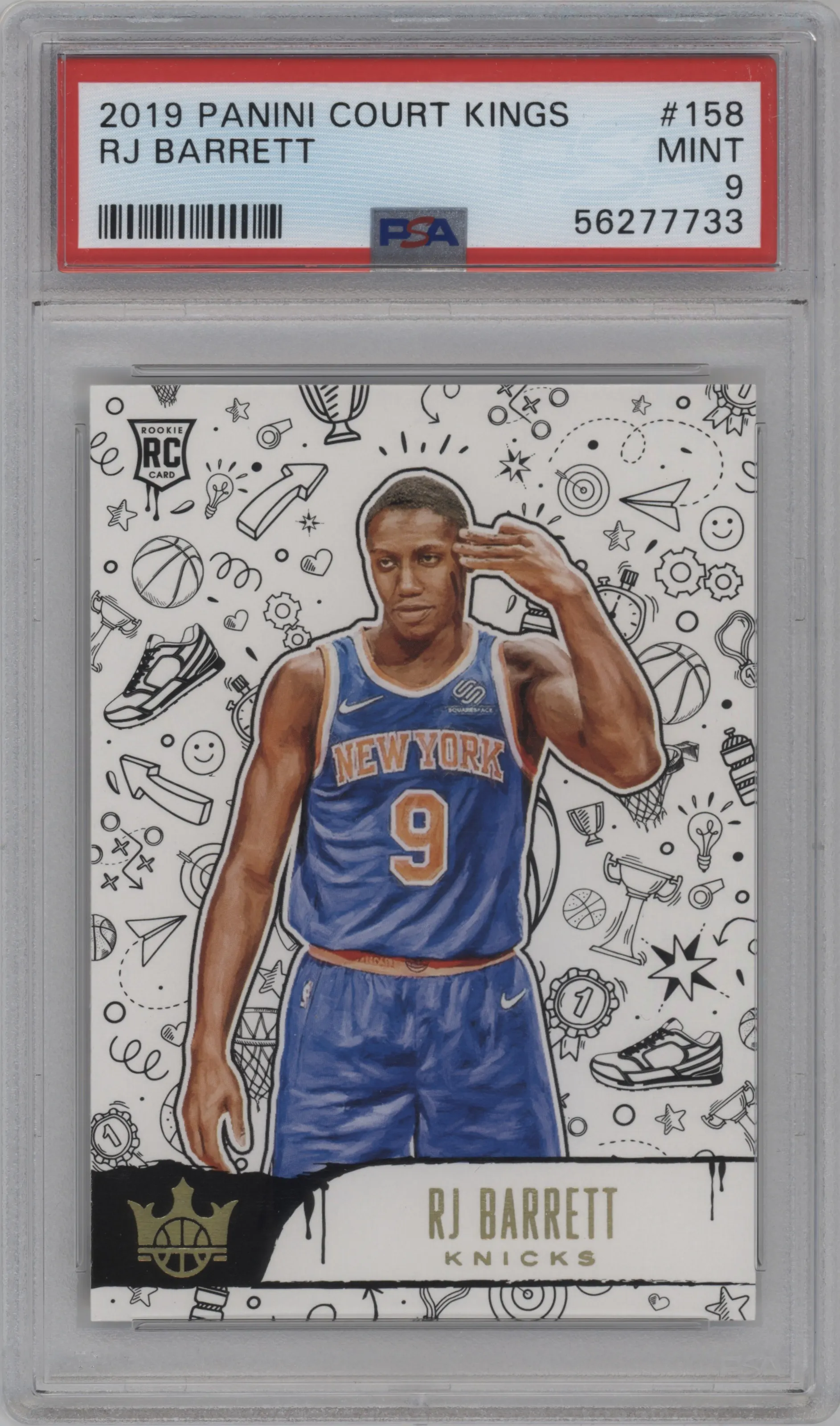 2019 Panini Court Kings Rookies III RJ Barrett PSA 9