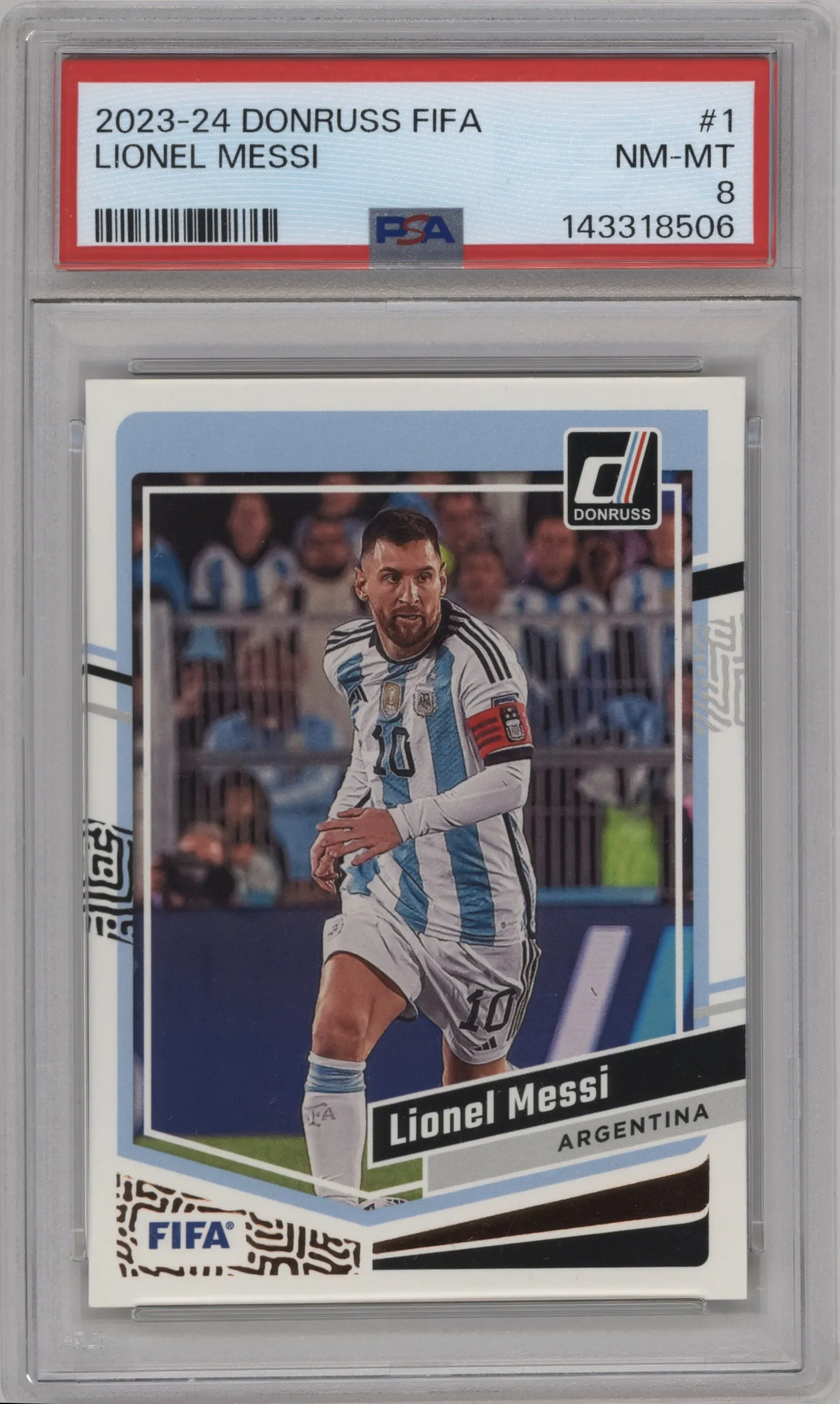 2023 Panini Donruss Lionel Messi #1 PSA 8