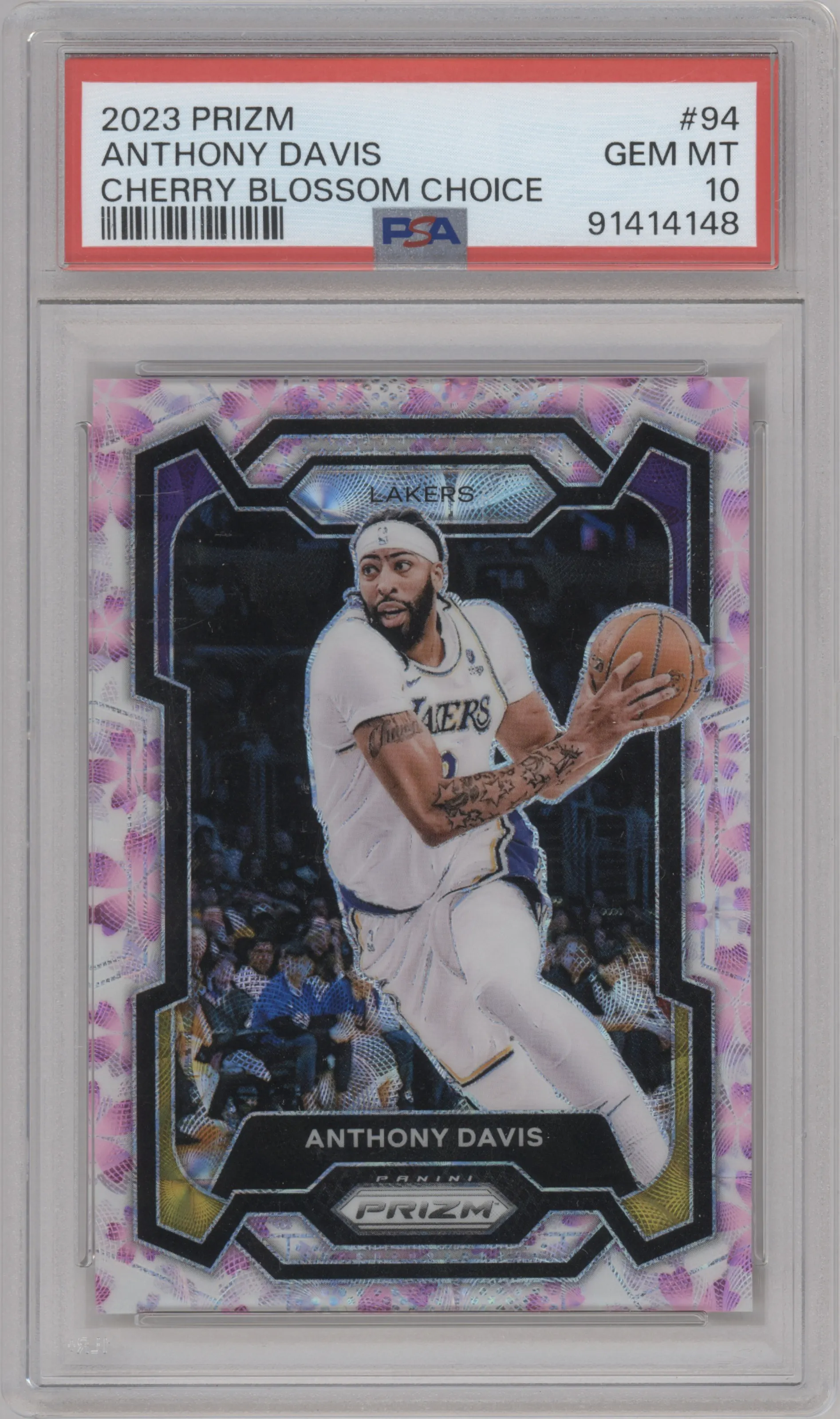 2023 Panini Prizm Anthony Davis Choice Cherry Blossom #94 PSA 10
