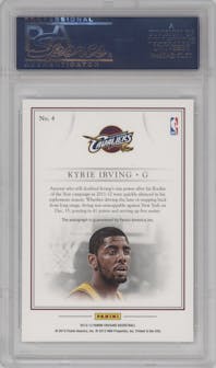 Kyrie Irving from the 2012-13 Panini Crusade set graded by PSA and given an overall grade of 10.