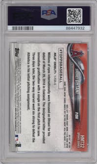 Shohei Ohtani from the 2018 Topps Chrome Update  set featuring a Pink Refractor parallel graded by PSA and given an overall grade of 10.