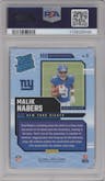 Malik Nabers from the 2024 Donruss set graded by PSA and given an overall grade of 10.