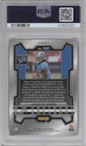 Jahmyr Gibbs from the 2023 Panini Prizm set featuring a Red/White/Blue parallel graded by PSA and given an overall grade of 9.