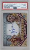 Bronny James from the 2023-24 Bowman Best University set graded by PSA and given an overall grade of 9.