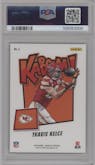 Travis Kelce from the 2024 Panini Absolute set graded by PSA and given an overall grade of 10.