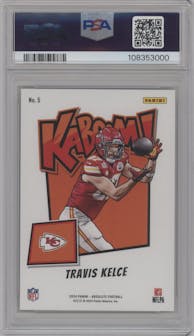 Travis Kelce from the 2024 Panini Absolute set graded by PSA and given an overall grade of 10.