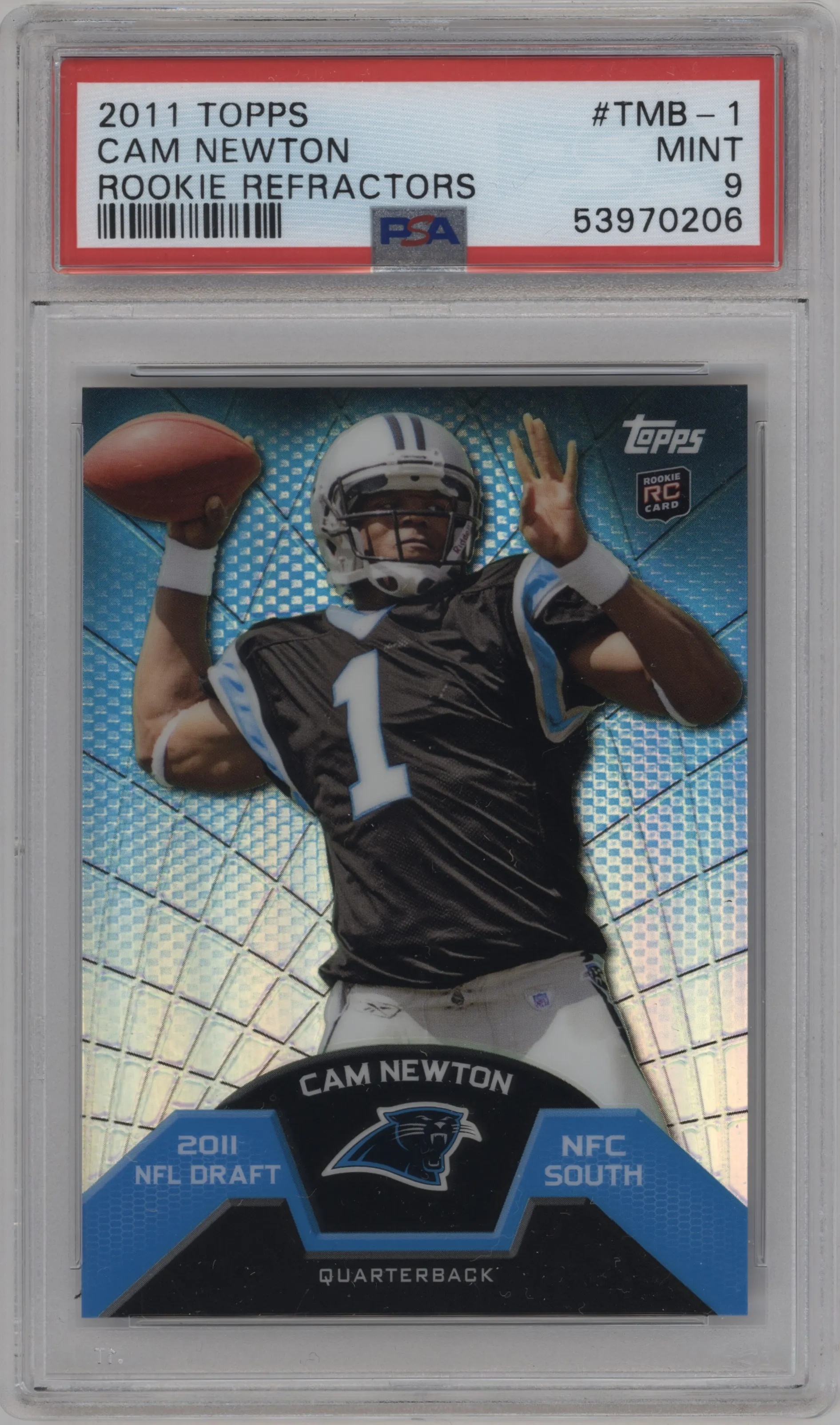 2011 Topps Rookie Refractors Cam Newton #TMB-1 PSA 9