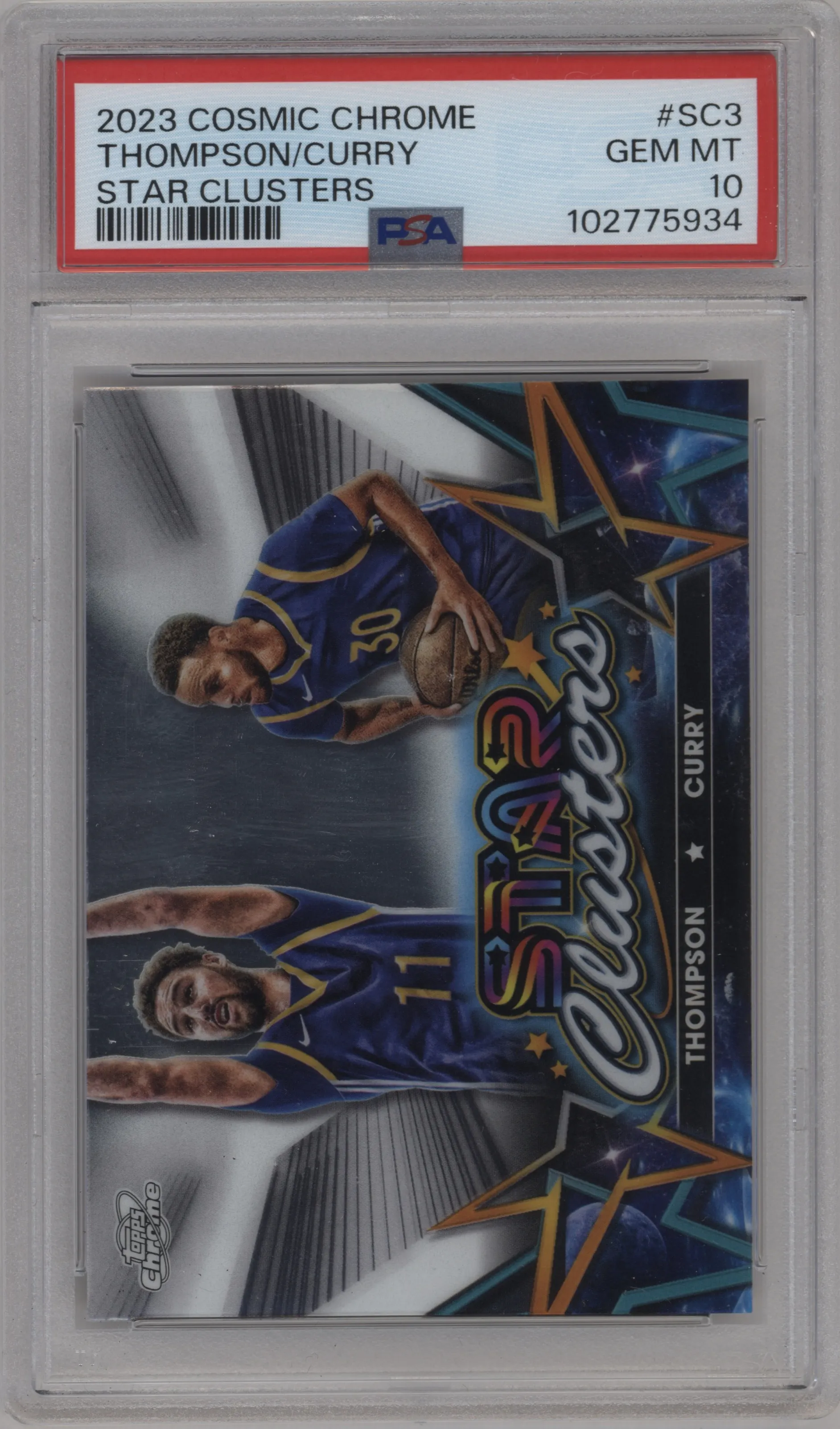 2023 Topps Chrome Cosmic Star Clusters Klay Thompson / Stephen Curry #SC-3 PSA 10