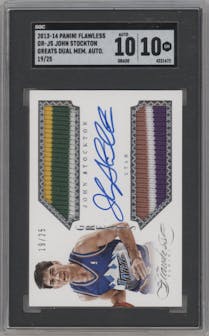 John Stockton from the 2013-14 Panini Flawless set graded by SGC and given an overall grade of 10.