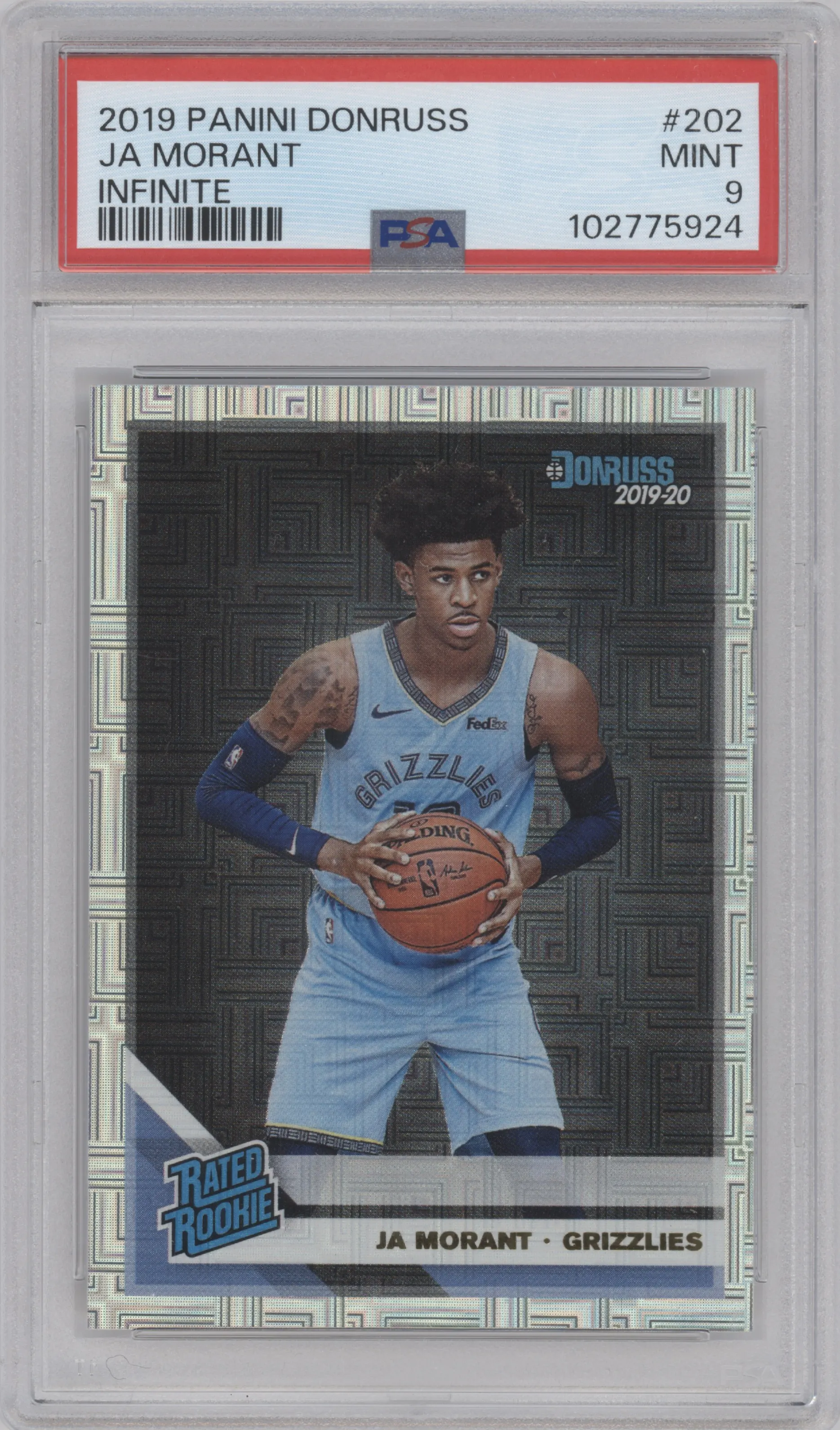 2019 Panini Donruss Rated Rookie Ja Morant Infinite PSA 9