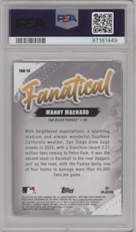 Manny Machado from the 2024 Topps Chrome set featuring a Orange parallel graded by PSA and given an overall grade of 10.