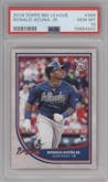 Ronald Acuna Jr. from the 2018 Topps Big League set graded by PSA and given an overall grade of 10.