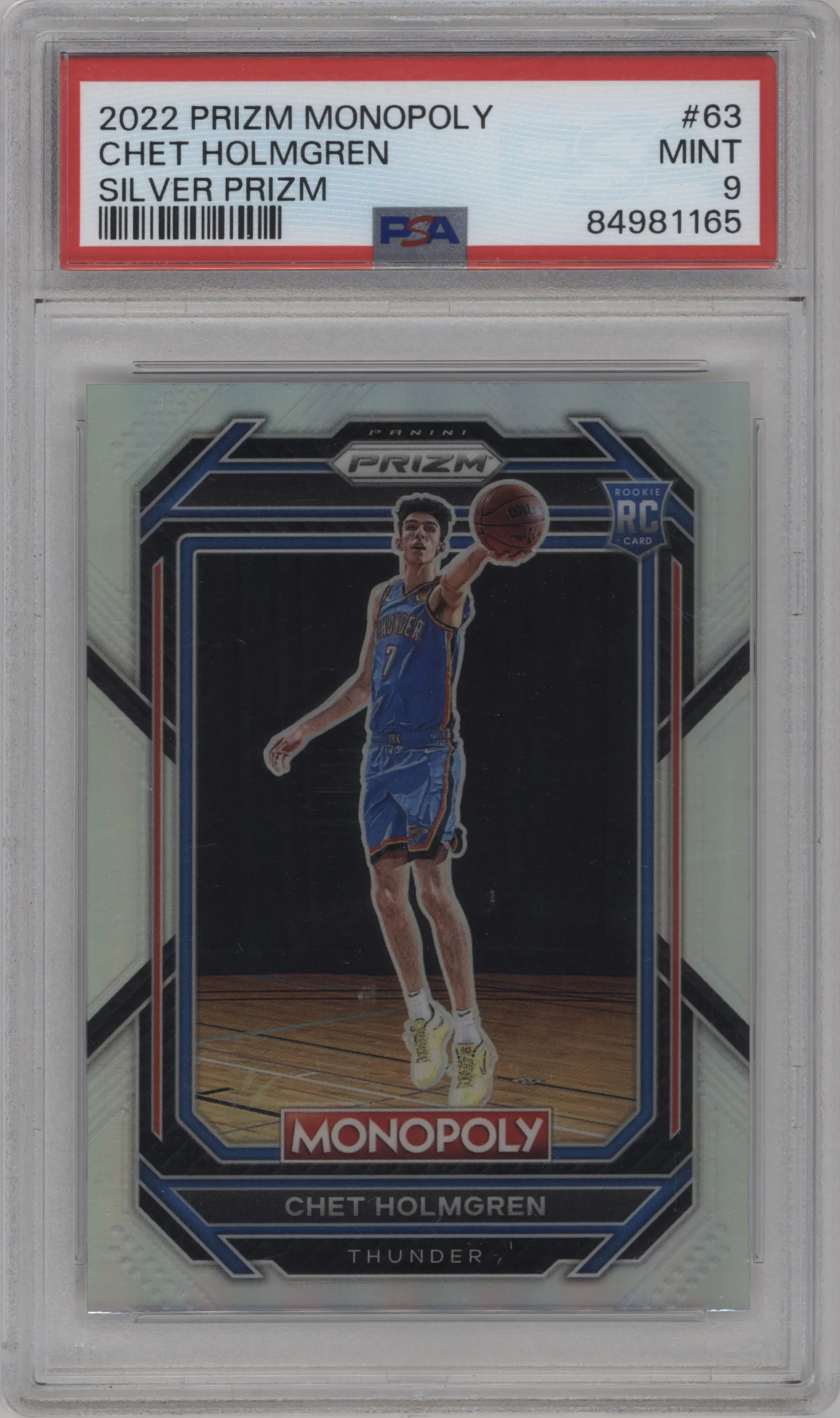 2022 Panini Prizm Monopoly Chet Holmgren Silver Prizm PSA 9