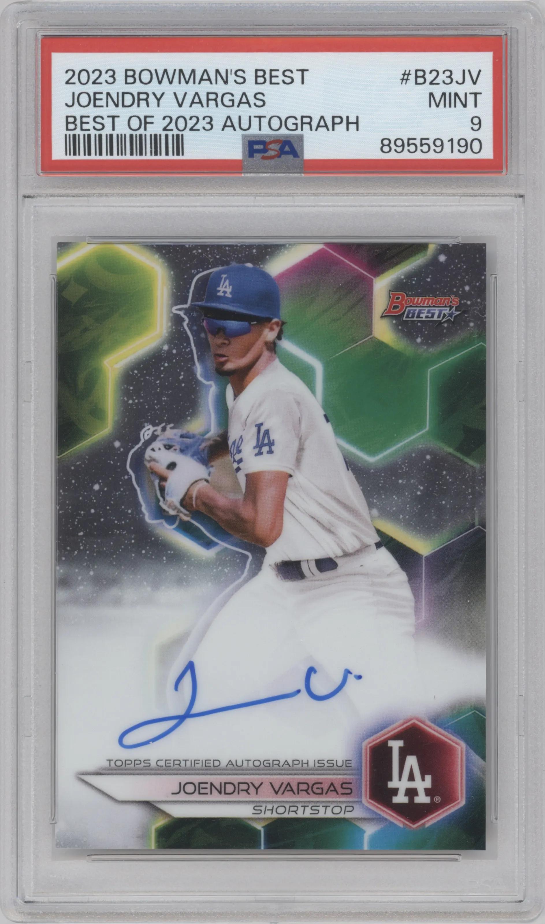 2023 Bowman's Best Best of 2023 Auto Joendry Vargas PSA 9