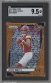 Jayden Daniels from the 2024 Panini Prizm set featuring a Disco parallel graded by SGC and given an overall grade of 9.5.