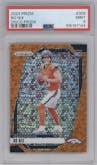 Bo Nix from the 2024 Panini Prizm set featuring a Disco parallel graded by PSA and given an overall grade of 9.