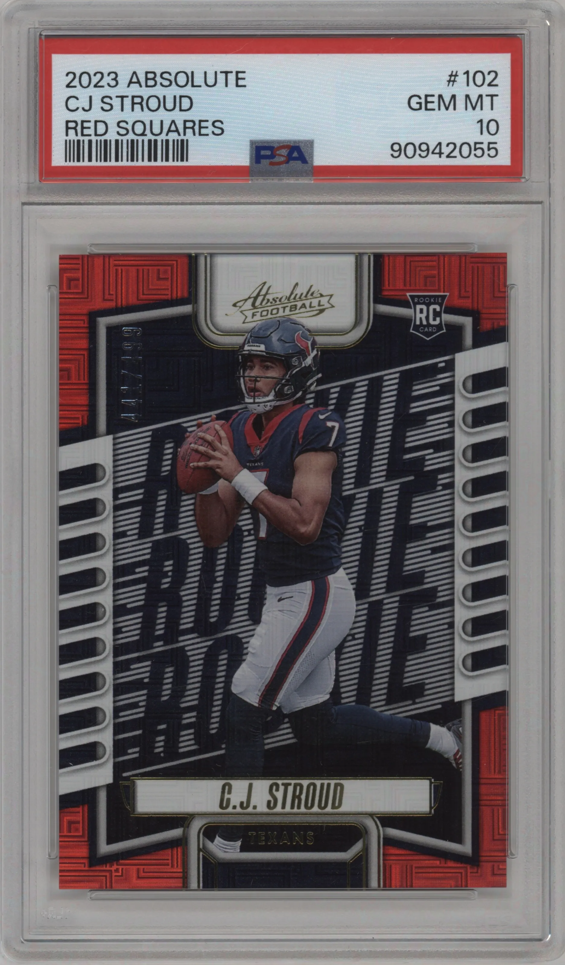 2023 Panini Absolute Rookies C.J. Stroud Red Squares PSA 10
