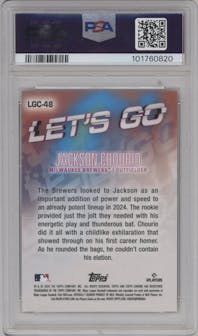 Jackson Chourio  from the 2024 Topps Chrome Update set graded by PSA and given an overall grade of 10.