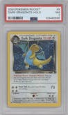 Dark Dragonite from the 2000 Pokemon set graded by PSA and given an overall grade of 7.