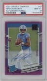 Hendon Hooker from the 2023 Clearly Donruss set featuring a Purple parallel graded by PSA and given an overall grade of 10.