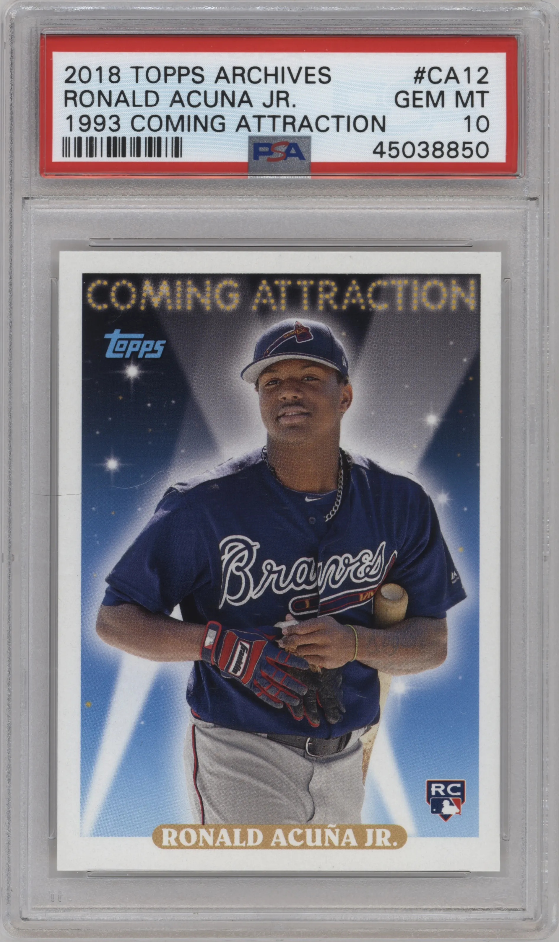 2018 Topps Archives 1993 Coming Attraction Ronald Acuna Jr. #CA-12 PSA 10
