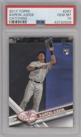 Aaron Judge from the 2017 Topps Series 1 set graded by PSA and given an overall grade of 10.