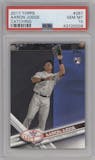 Aaron Judge from the 2017 Topps Series 1 set graded by PSA and given an overall grade of 10.