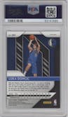 Luka Doncic from the 2018-19 Panini Prizm set featuring a Silver Prizm parallel graded by PSA and given an overall grade of 9.