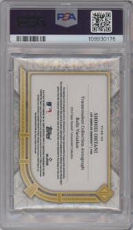 Shohei Ohtani from the 2024 Topps Transcendent Collection set graded by PSA and given an overall grade of 9.