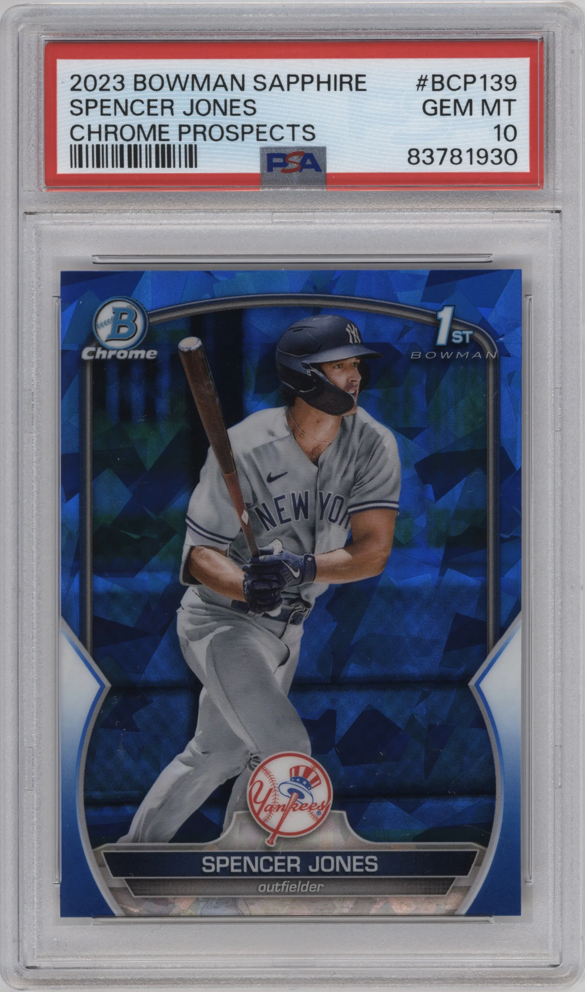 2023 Bowman Sapphire Edition Chr.Pros. Spencer Jones PSA 10