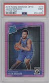 Jalen Brunson from the 2018-19 Panini Donruss Optic set featuring a Hyper Pink parallel graded by PSA and given an overall grade of 9.