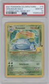 Venusaur from the 2021 Pokemon SWSH set featuring a Base Set parallel graded by PSA and given an overall grade of 10.