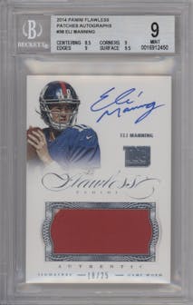 Eli Manning from the 2014 Panini Flawless set graded by Beckett and given an overall grade of 9.