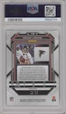 Drake London from the 2022 Panini Chronicles set featuring a Blue parallel graded by PSA and given an overall grade of 9.