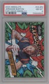 Jermaine Burton from the 2024 Panini Absolute set featuring a Green parallel graded by PSA and given an overall grade of 8.