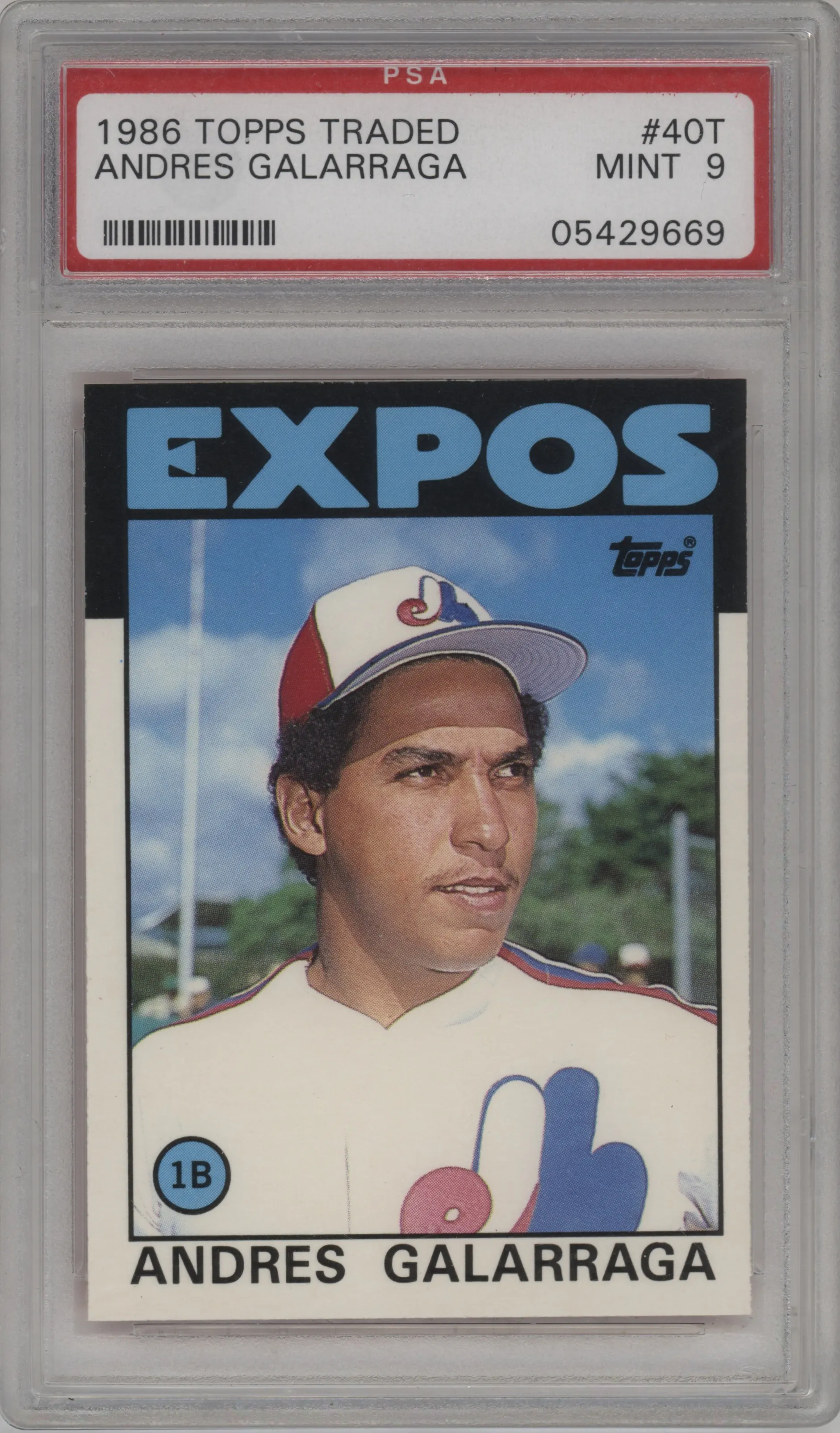 1986 Topps Traded Andres Galarraga PSA 9
