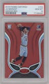 Ja Morant from the 2019-20 Panini Certified set featuring a Mirror Red parallel graded by PSA and given an overall grade of 10.